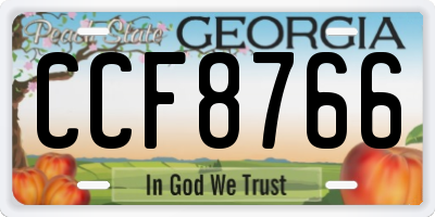 GA license plate CCF8766