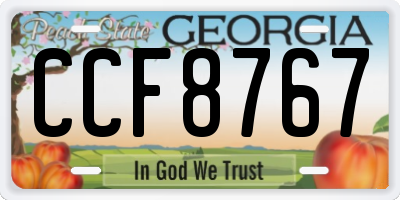 GA license plate CCF8767