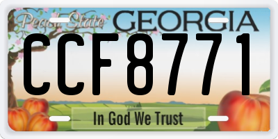 GA license plate CCF8771