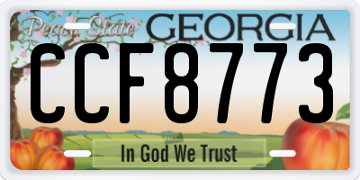 GA license plate CCF8773