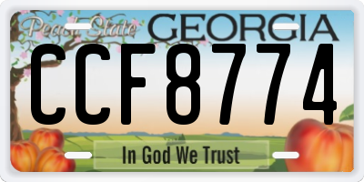 GA license plate CCF8774