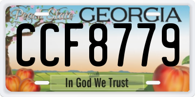 GA license plate CCF8779