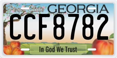 GA license plate CCF8782
