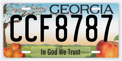 GA license plate CCF8787