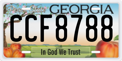 GA license plate CCF8788