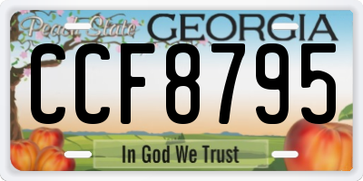 GA license plate CCF8795