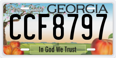 GA license plate CCF8797