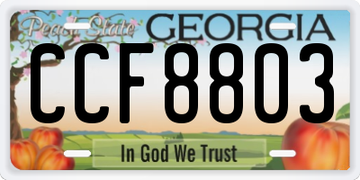 GA license plate CCF8803