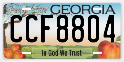 GA license plate CCF8804