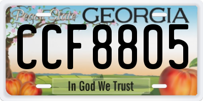 GA license plate CCF8805