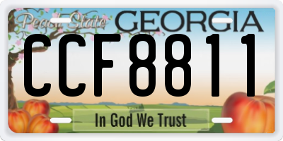 GA license plate CCF8811