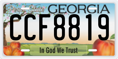 GA license plate CCF8819