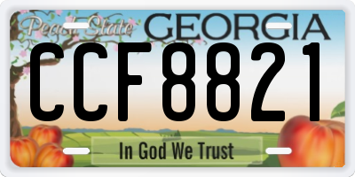 GA license plate CCF8821