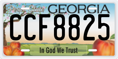 GA license plate CCF8825