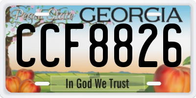 GA license plate CCF8826