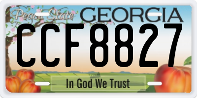 GA license plate CCF8827