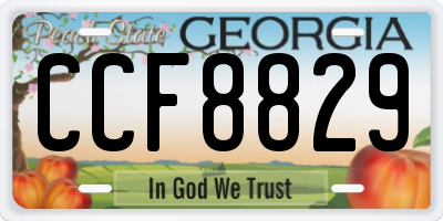 GA license plate CCF8829