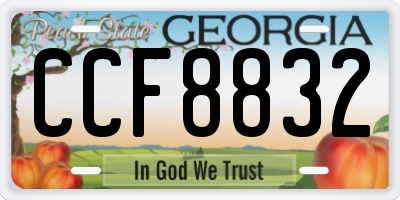 GA license plate CCF8832