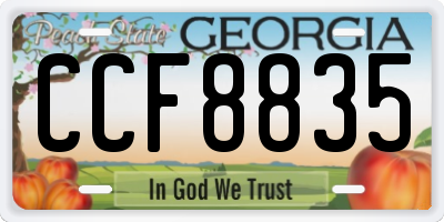 GA license plate CCF8835