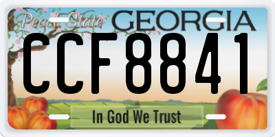 GA license plate CCF8841