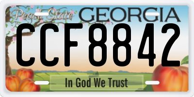 GA license plate CCF8842