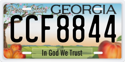 GA license plate CCF8844