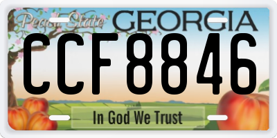 GA license plate CCF8846