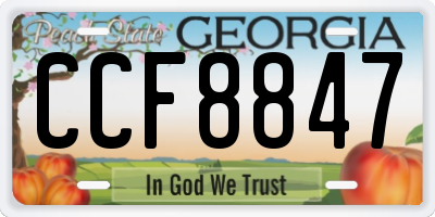 GA license plate CCF8847