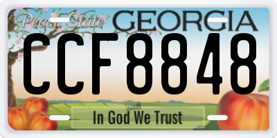 GA license plate CCF8848