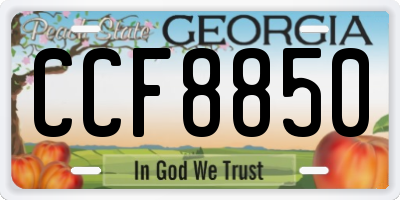 GA license plate CCF8850