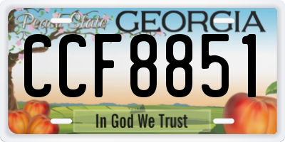 GA license plate CCF8851