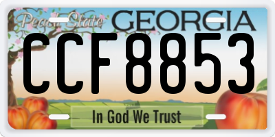GA license plate CCF8853