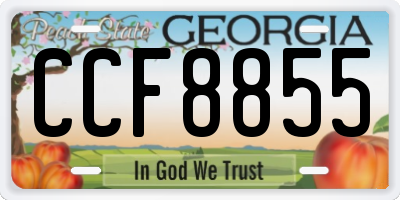 GA license plate CCF8855