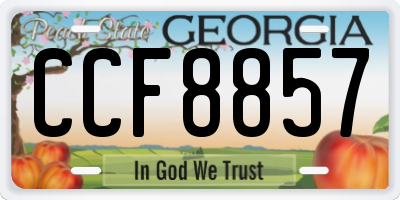 GA license plate CCF8857