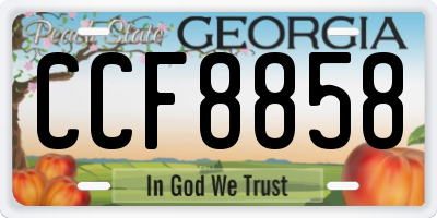 GA license plate CCF8858