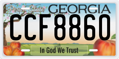 GA license plate CCF8860