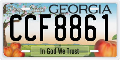 GA license plate CCF8861
