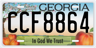 GA license plate CCF8864