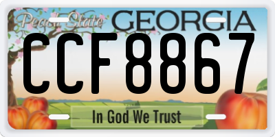 GA license plate CCF8867