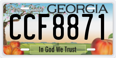 GA license plate CCF8871