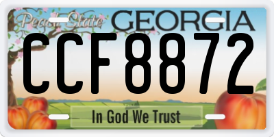 GA license plate CCF8872