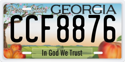 GA license plate CCF8876