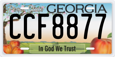 GA license plate CCF8877