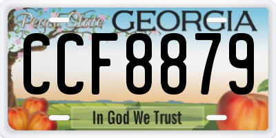 GA license plate CCF8879