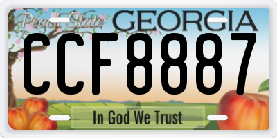 GA license plate CCF8887