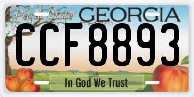 GA license plate CCF8893
