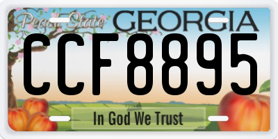 GA license plate CCF8895