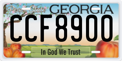GA license plate CCF8900