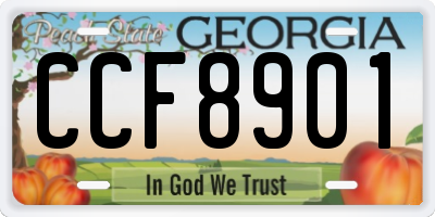GA license plate CCF8901