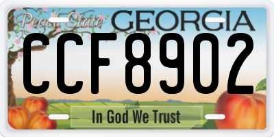 GA license plate CCF8902